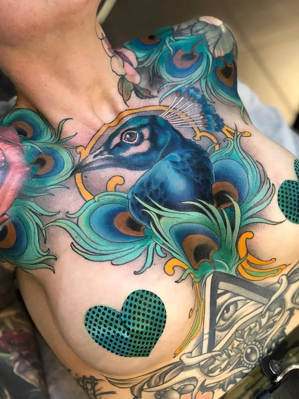 female color realism 纹身 在 chest #26427 | 纹身师 Jake Danielson