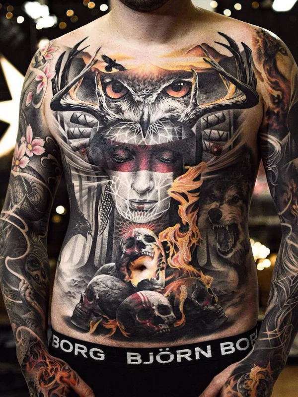 male color realism 纹身 在 full body #26922 | 纹身师 Martin Sjöberg