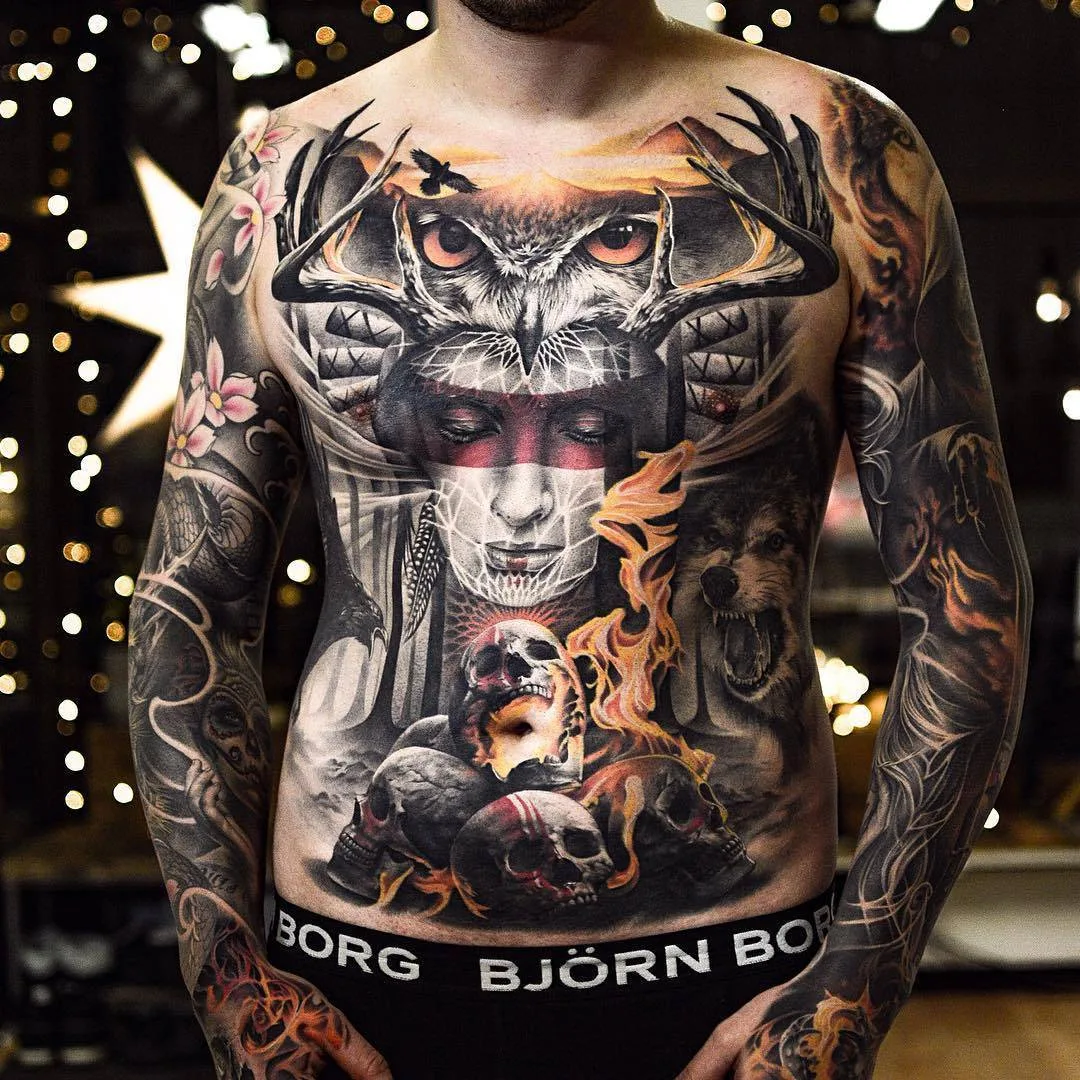 Tattoo artist Martin Sjöberg, color and black&grey authors surrealistic realistic tattoo | Sweden