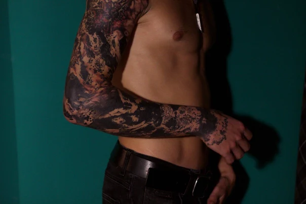 Блэкворк tattoo на Полный рукав
