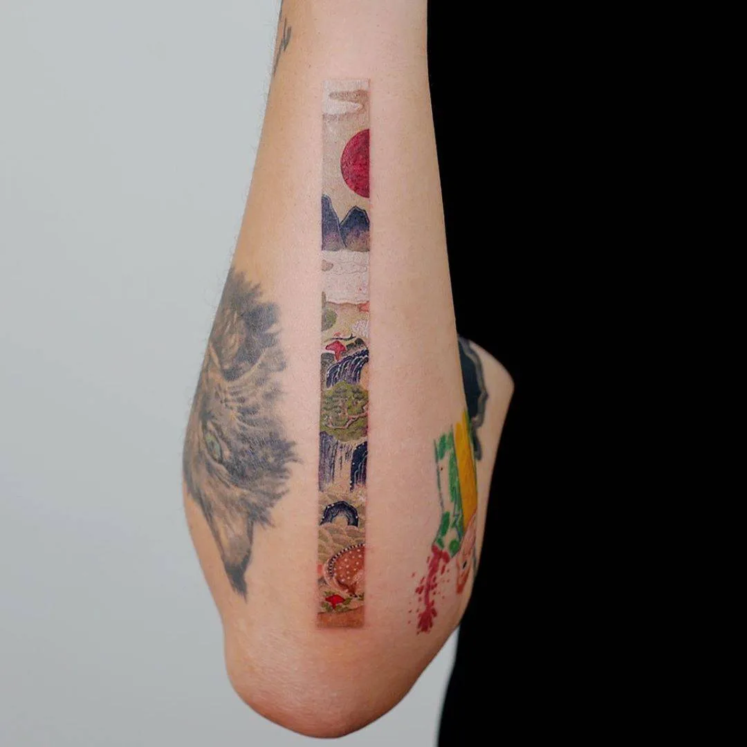 Тату мастер EQ tattoo, авторская акварельная восточная татуировка, Frame | Сеул, Корея