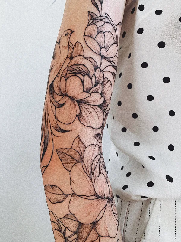female black botanic 타투 부위 forearm #33875 | 타투이스트 Алина Дробязко