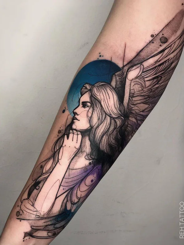 female color illustrative татуировка на forearm #34174 | Тату мастер Renata Henriques