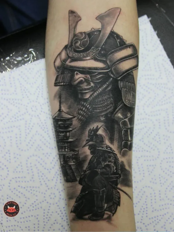 black and grey japanese tatouage sur forearm #38092 | Artiste tatoueur Olga Kaminskaya