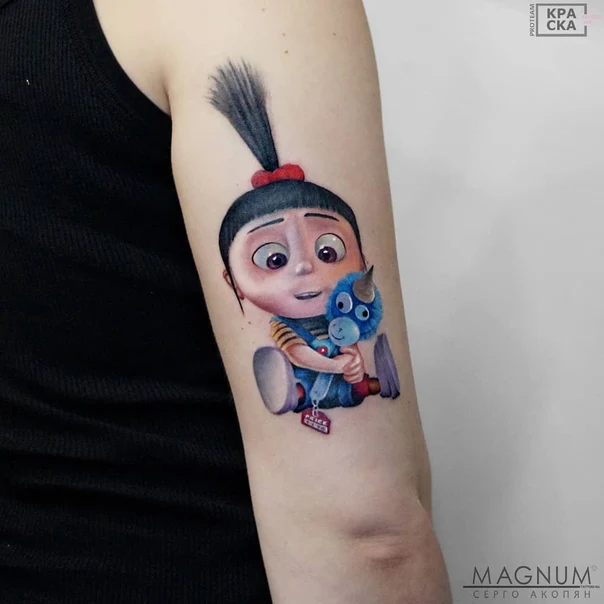 Cartoon Character tattoo на Предплечье