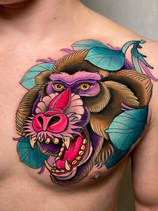 male color neo traditional Tatuaggio su chest #43626 | Tatuatore Павел Турбо