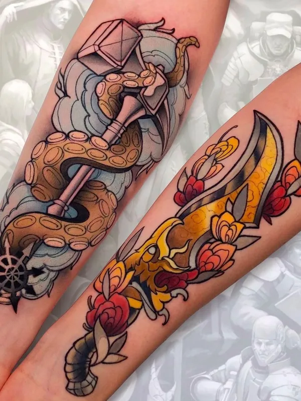 color neo traditional Tatuaggio su forearm #43630 | Tatuatore Павел Турбо