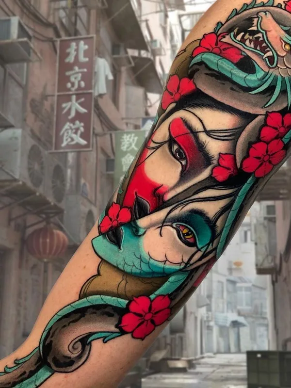 color japanese Tatuaggio su forearm #43634 | Tatuatore Павел Турбо