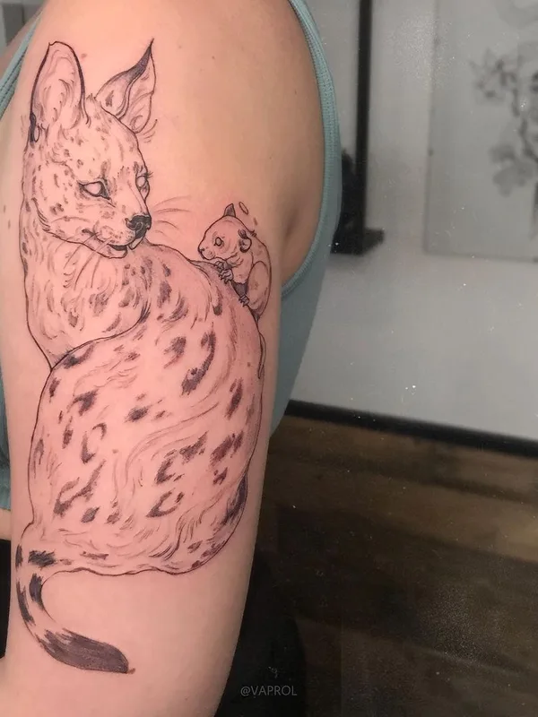 black sketch татуировка на upper arm #43640 | Тату мастер Елизавета Панкова