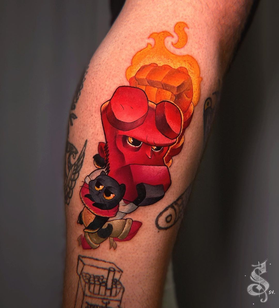 Gino Junior **KNOX** on Instagram: “Hellboy ‭‭• • • #montrealartist #hellboy  #comics #blackwork #montrealtattooartist #m… | Tattoos for guys, Tattoos,  Cool tattoos‬‬