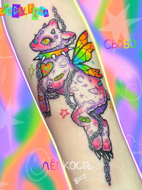 color illustrative Tatuaggio su forearm #43668 | Tatuatore Дельфина Норзова