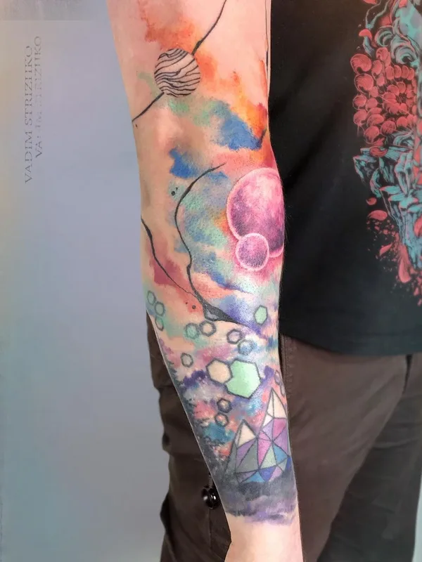 color watercolor татуировка на forearm #43700 | Тату мастер Вадим Стрижко