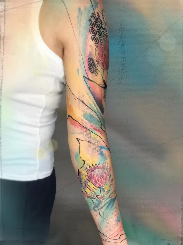 color watercolor татуировка на forearm #43698 | Тату мастер Вадим Стрижко