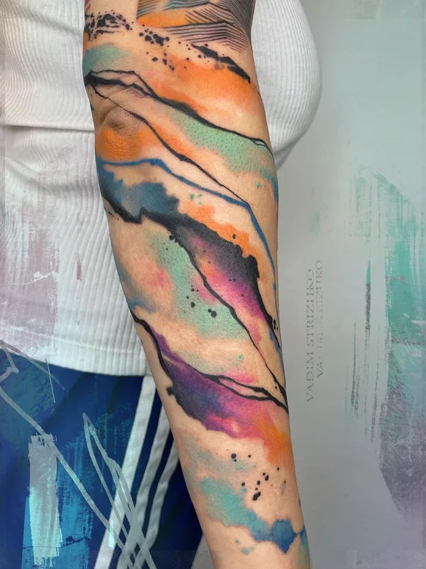 color watercolor татуировка на forearm #43710 | Тату мастер Вадим Стрижко