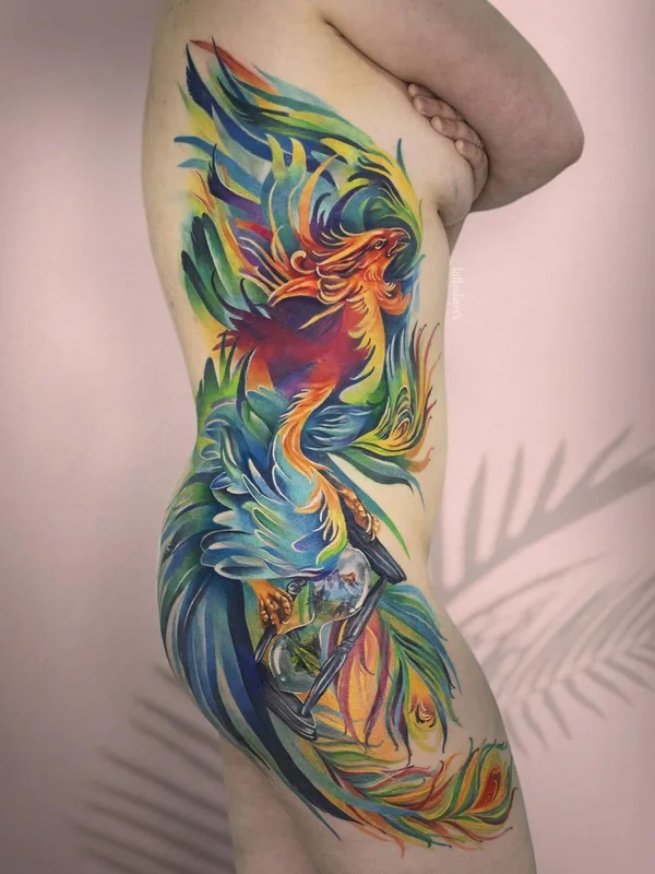 female color watercolor татуировка на side #43755 | Тату мастер Дарья Бавер