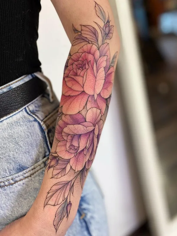 female color botanic татуировка на forearm #43804 | Тату мастер Ольга Королёва
