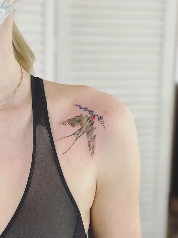 female color watercolor 타투 부위 shoulder #43839 | 타투이스트 Сельма Нагель