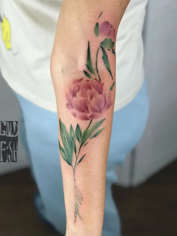 female color watercolor 타투 부위 forearm #43830 | 타투이스트 Сельма Нагель