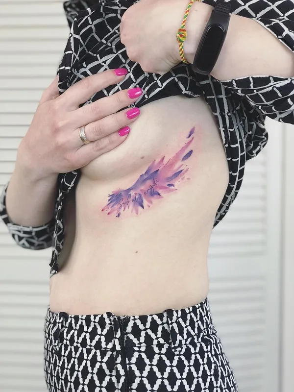 female color watercolor 타투 부위 ribcage #43835 | 타투이스트 Сельма Нагель