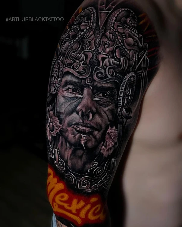Реализм Portrait, Cultural tattoo на Плечо