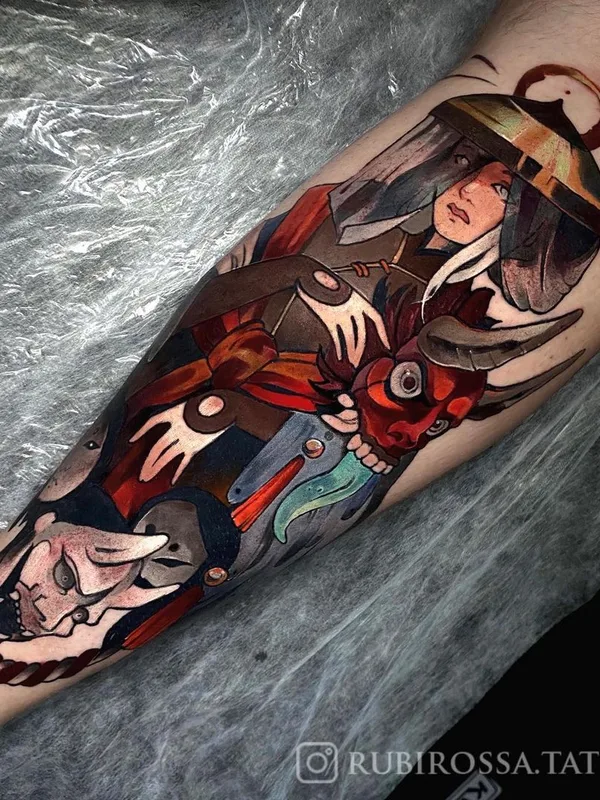 color illustrative Tatuaggio su forearm #43856 | Tatuatore Anna Kot