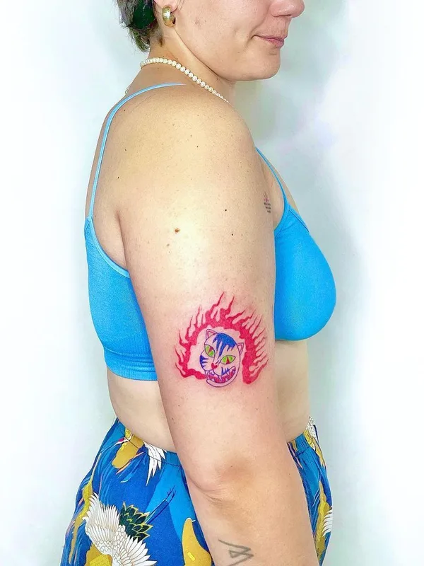 female color new school 纹身 在 outer arm #44026 | 纹身师 Liniyami tattoo