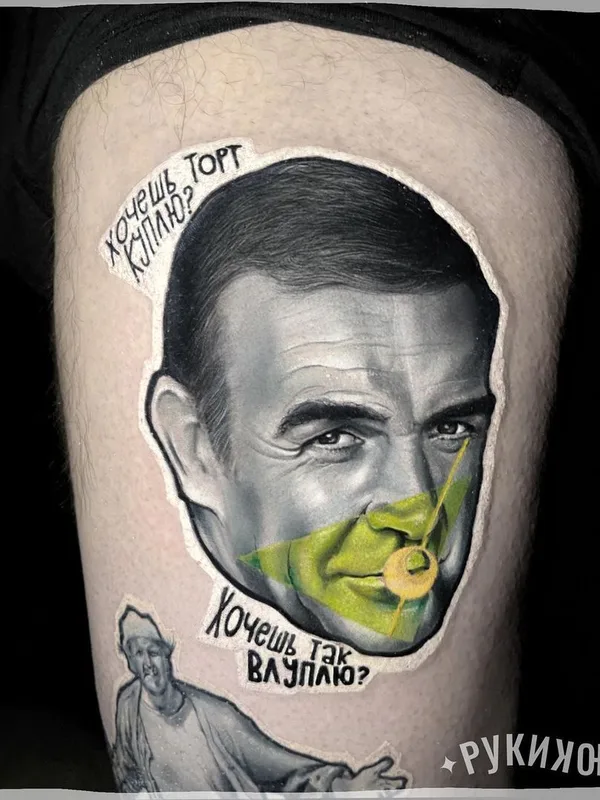 color realism Tatuaggio su thigh #44107 | Tatuatore Олег Ключников