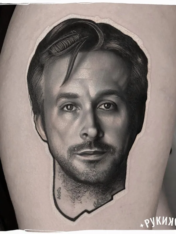 black and grey realism Tatuaggio su thigh #44101 | Tatuatore Олег Ключников