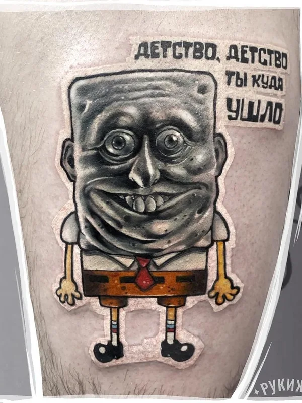 black and grey black and grey Tatuaggio su thigh #44108 | Tatuatore Олег Ключников