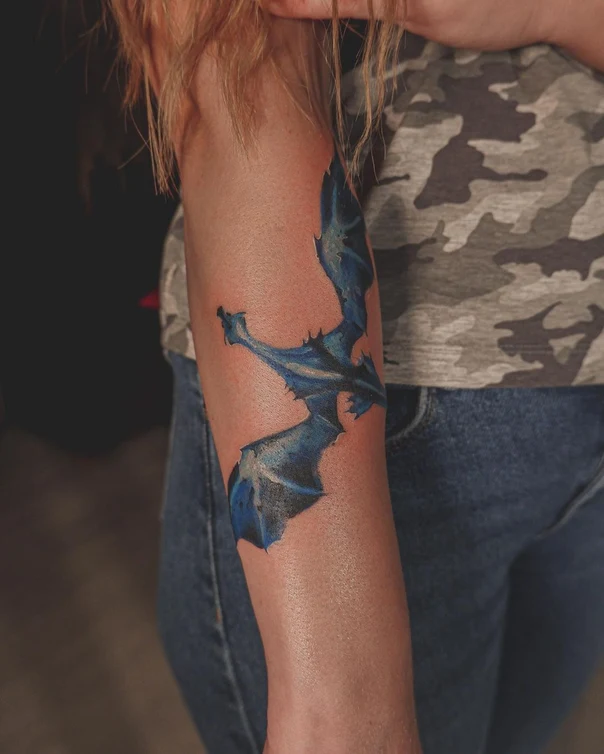 Illustrative Dragon tattoo on Forearm