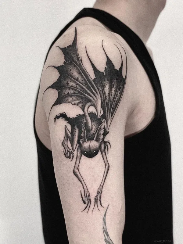 black and grey blackwork Tatuagem em shoulder #44280 | Tatuador Женя Wiz
