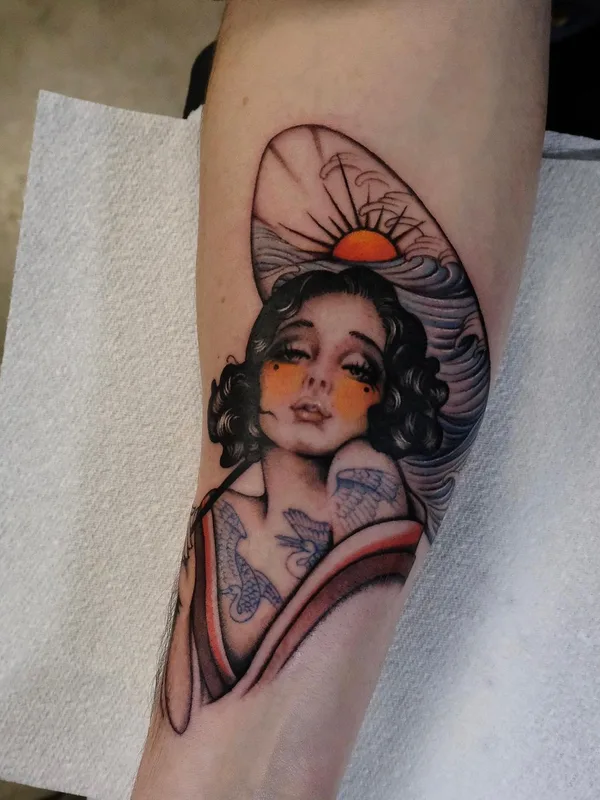 female color neo traditional tattoo on forearm #44294 | Tattoo Artist Rohatattoo