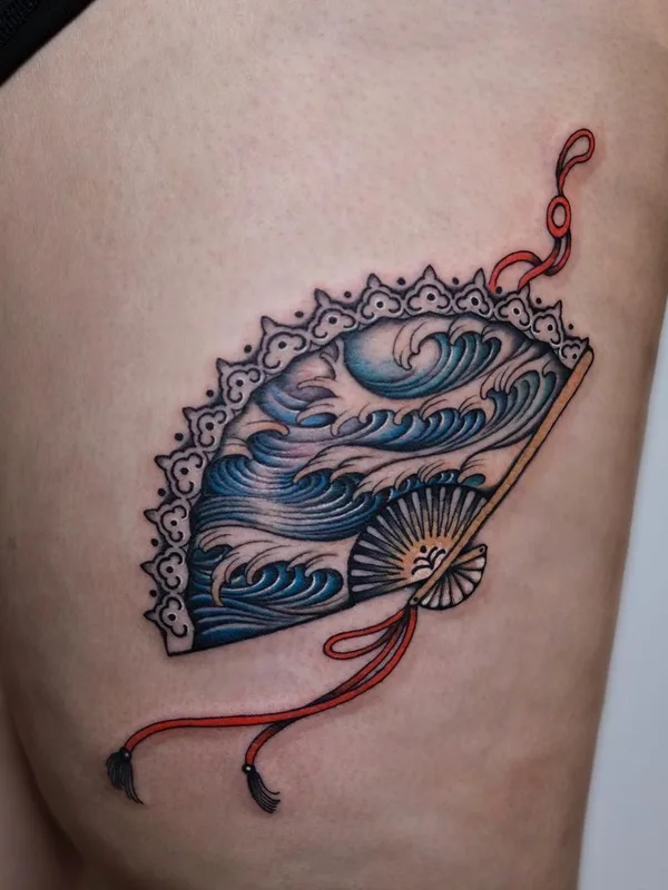 color japanese tattoo on thigh #44289 | Tattoo Artist Rohatattoo