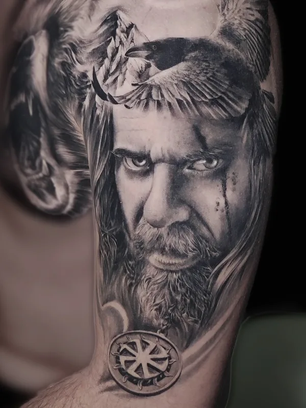 male black and grey realism Tatuaggio su full sleeve #44464 | Tatuatore Маруся Цветкова