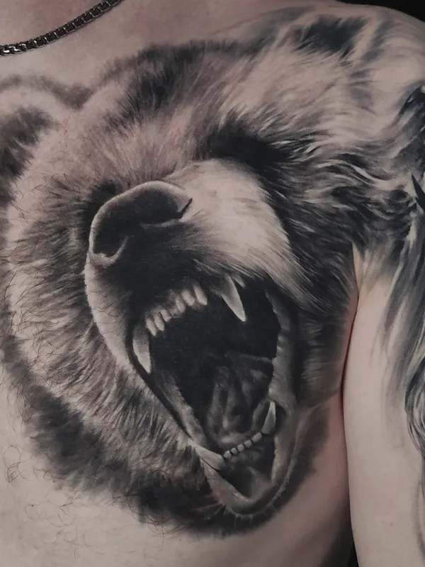 male black and grey realism Tatuaggio su chest #44465 | Tatuatore Маруся Цветкова