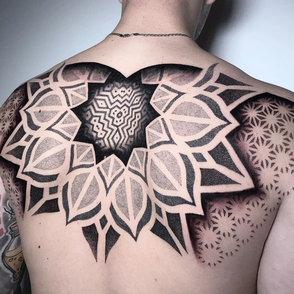 Geometric Mandala, Geometric tattoo on Full Back