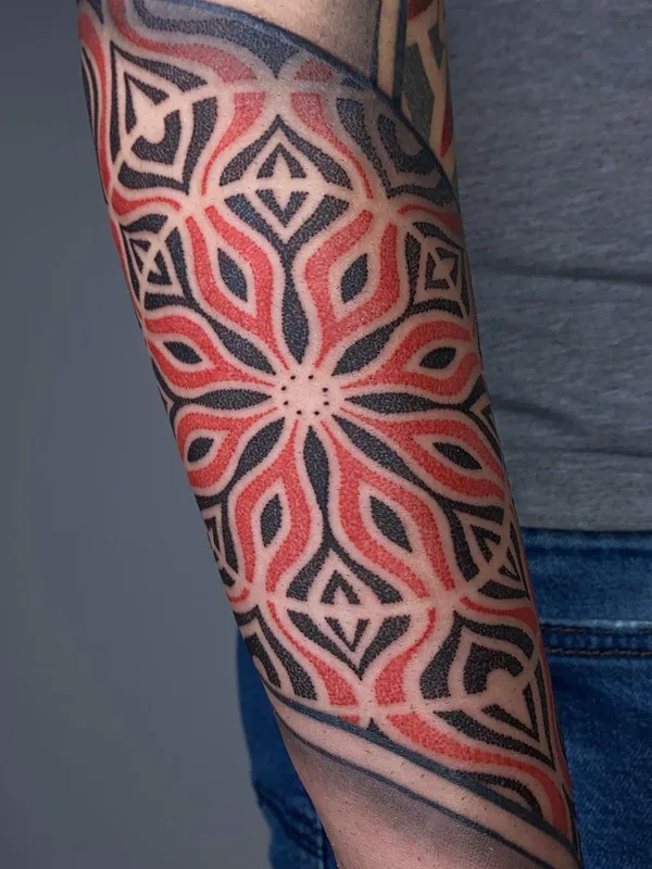 color geometric tattoo on forearm #44502 | Tattoo Artist Kostik Dry