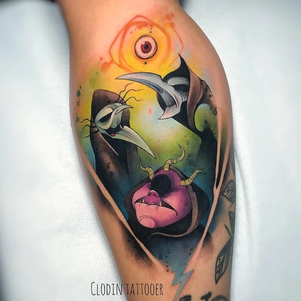 Illustrative Masks, Eye tattoo on Upper Arm