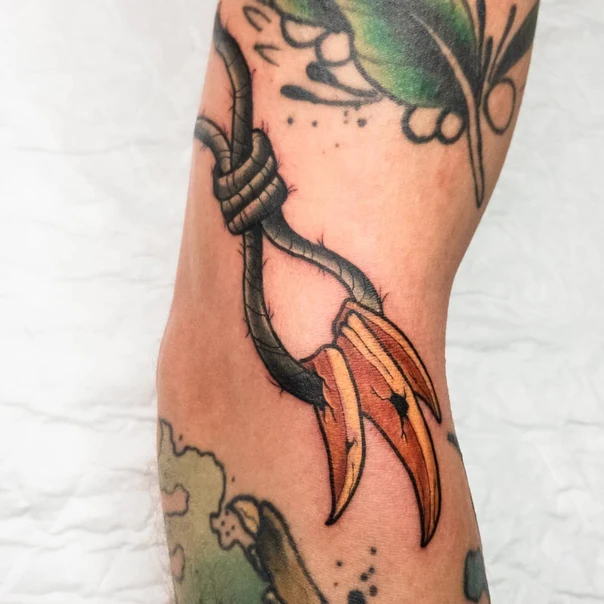 Traditional Hook, Rope tattoo on Forearm