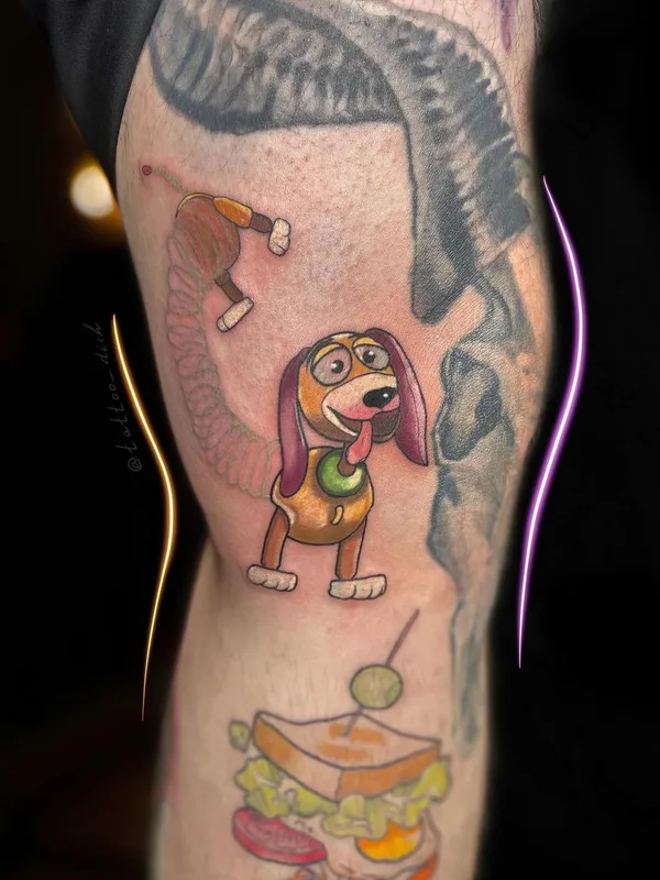 color cartoon Tatuaggio su thigh #44677 | Tatuatore Юна Авдеева