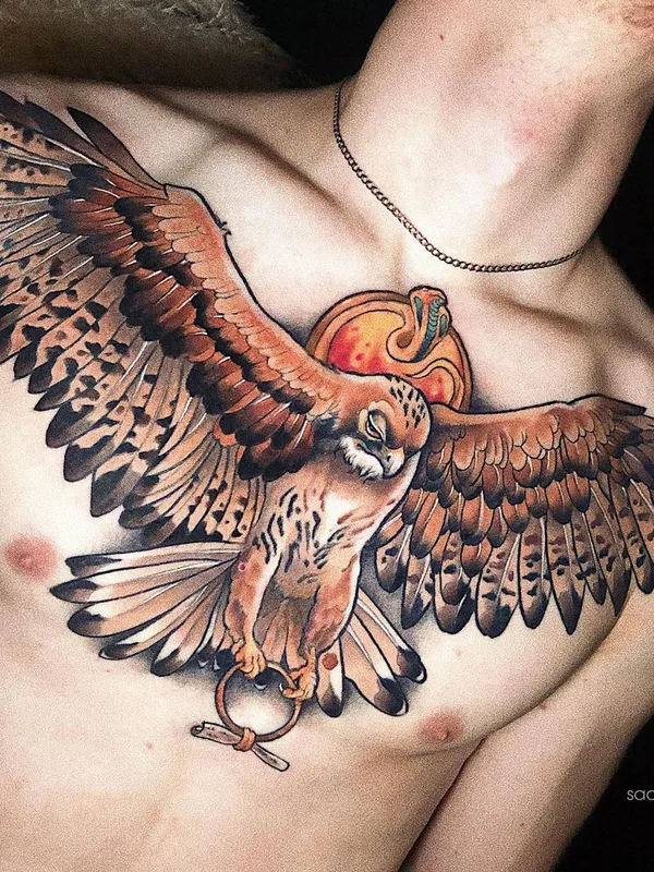male color neo traditional татуировка на chest #44721 | Тату мастер Анастасия Клюева