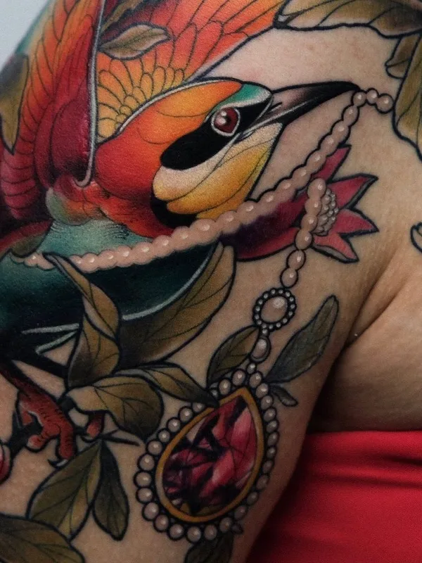 female color neo traditional Tatuaggio su upper arm #44790 | Tatuatore Лариса Ганзвинд