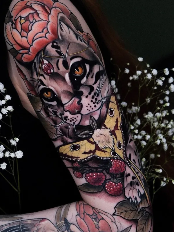 color illustrative Tatuaggio su full sleeve #44788 | Tatuatore Лариса Ганзвинд