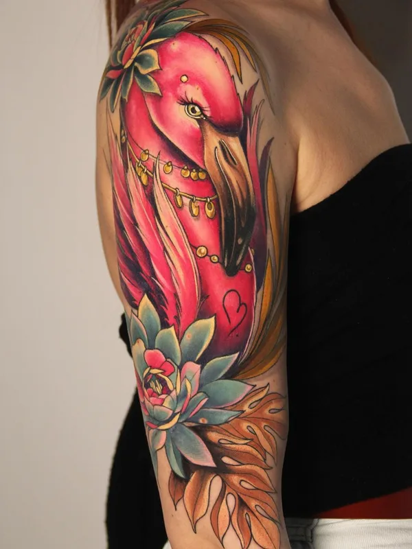 female color neo traditional татуировка на upper arm #44814 | Тату мастер Алина Ману