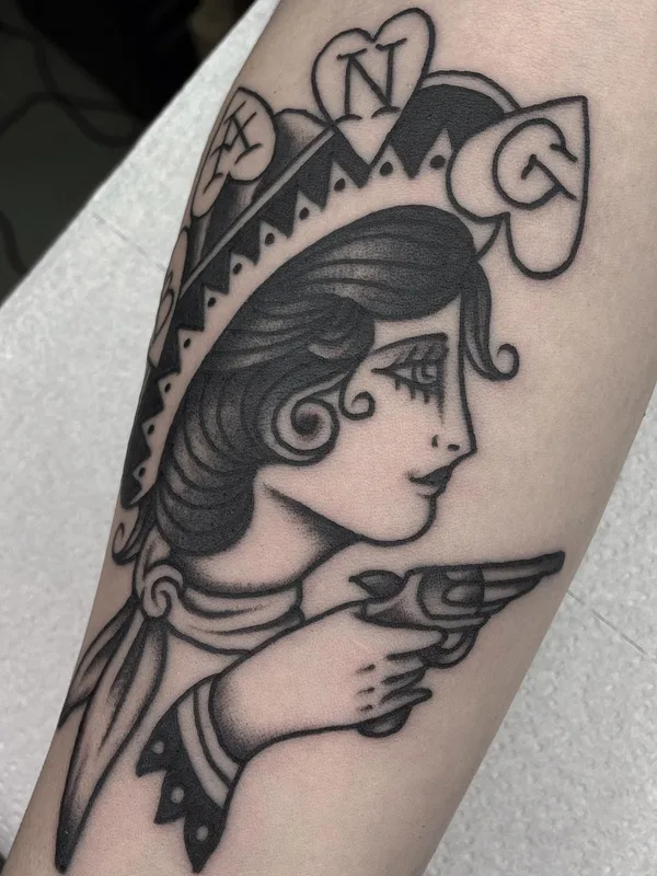 black and grey traditional Tatuaggio su forearm #44907 | Tatuatore KiMi VERA