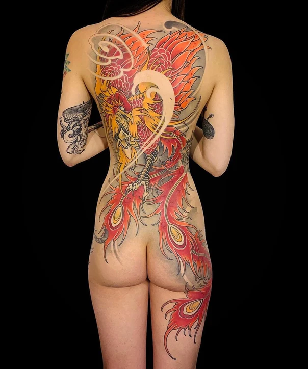 Japanese Phoenix tattoo on Full Back