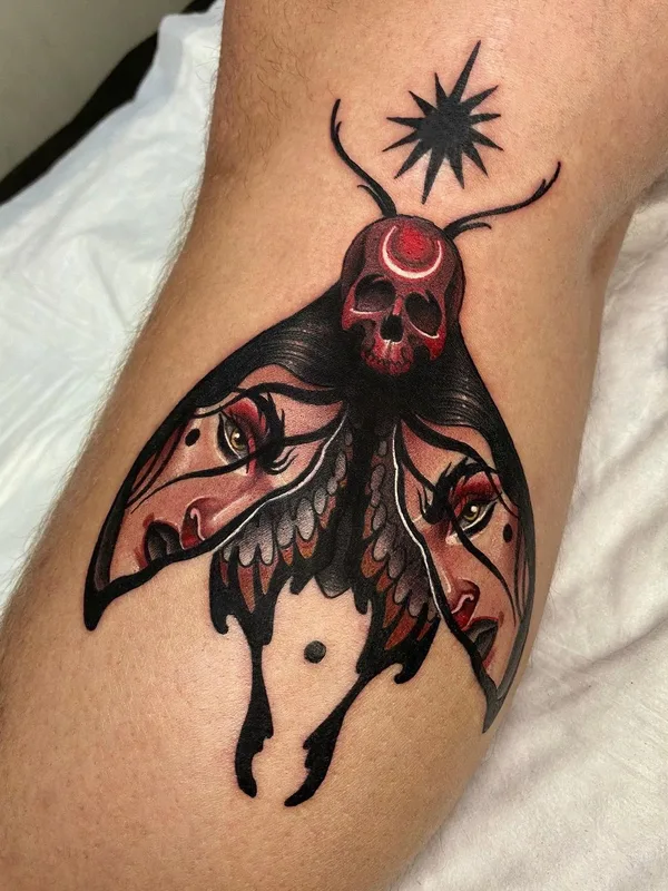 color neo traditional Tatuaggio su thigh #45050 | Tatuatore Ekaterina Ostrova