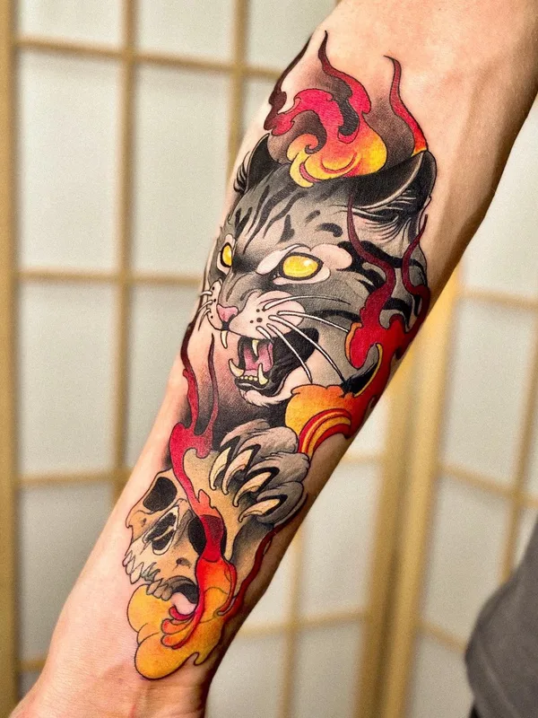 color japanese Tatuaggio su forearm #45052 | Tatuatore Ekaterina Ostrova