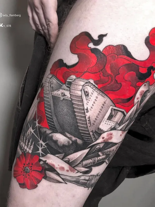 color realism Tatuaggio su thigh #45084 | Tatuatore Валерия Тимофеева