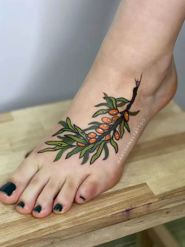 female color botanic татуировка на foot #45118 | Тату мастер Ирина Артшмель